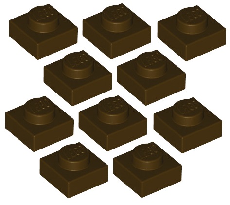 LEGO tanier 1x1 C. Hnedá (3024/6194729) x10
