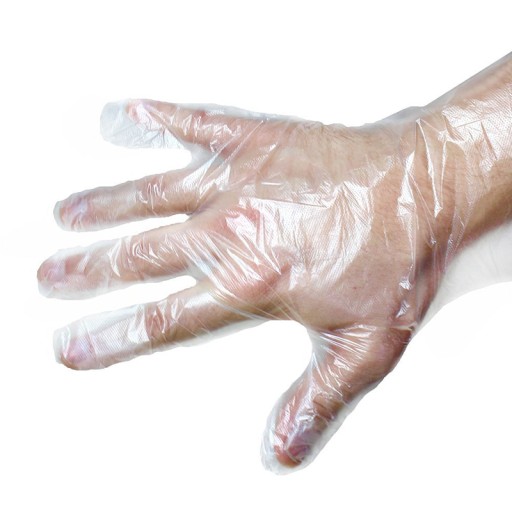 Plastové jednorazové fóliové rukavice, veľkosť M, 100 kusov