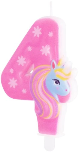 Tortová sviečka UNICORN číslo 4 narodeniny