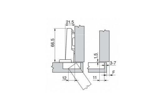 BLUM CLIP 110° pánt rovný, prekrytie 71T3550