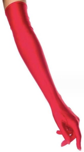 DLHÉ ČERVENÉ RUKAVICE RETRO DOPLNKY 60 CM