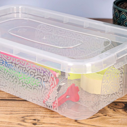 Plastový box, priehľadná nádoba, 4,5l box, uzavretý organizér