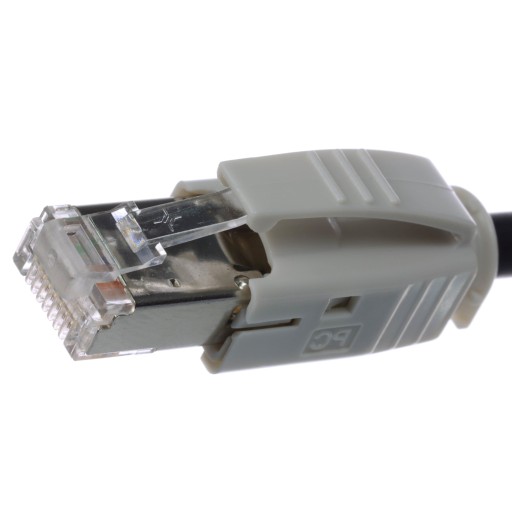 RJ45 6 6A FTP zástrčka s krytom, šedá Telegartner