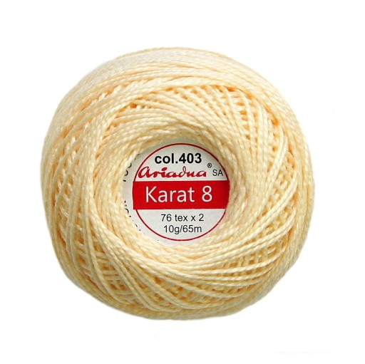 Šnúra karátová 8 ecru 0403 ARIADNA 10g 65m