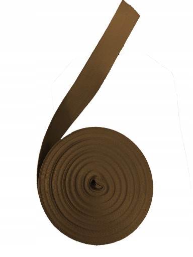 BAVLNENÁ PÁSKA HERRINGBONE 10mm HNEDÁ 1m