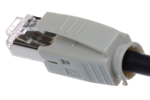 RJ45 6 6A FTP zástrčka s krytom, šedá Telegartner