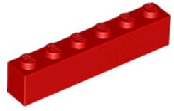 LEGO BEAM 1X6 ČERVENÉ Č. 3009