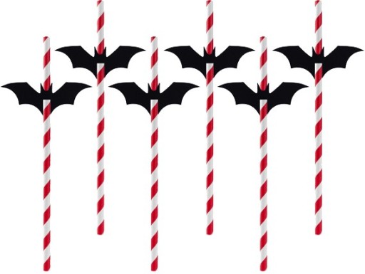 Halloweenske slamky Netopiere 24 cm 6 ks párty