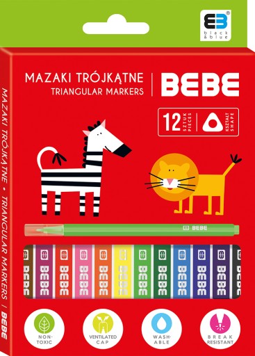 BBI Trojuholníkové fixky 12 farieb BB KIDS