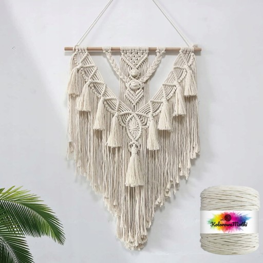 Prírodný bavlnený výplet pre Macrame 300m 2mm