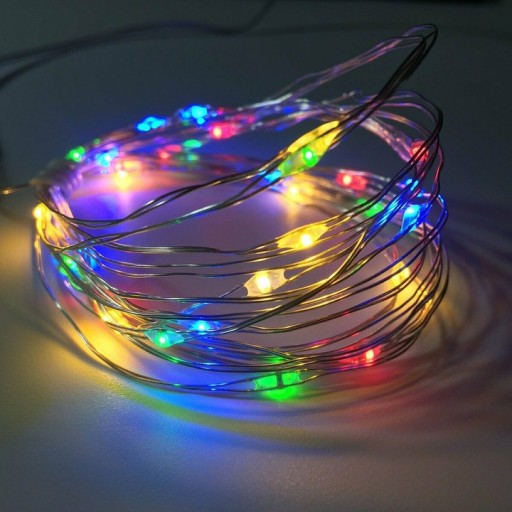 FAREBNÉ DRÔTOVÉ SVETLÁ NA VIANOČNÝ STROMČEK, 20 LED, NA BATÉRIU