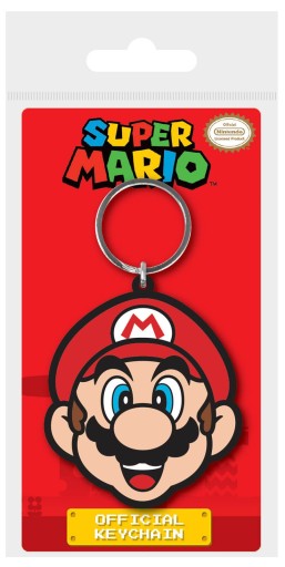 Gumová kľúčenka Super Mario Mario hlava pre deti
