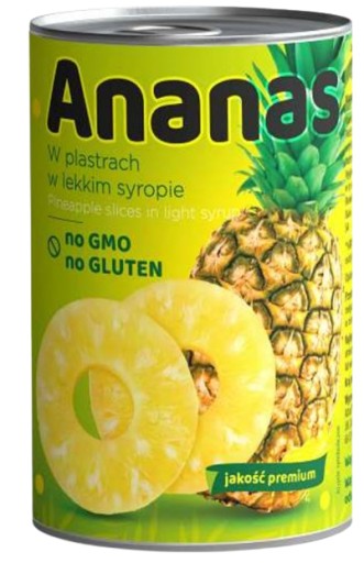 ANANÁS PREMIUM PGD plátky v plechovke SIRUP 567g