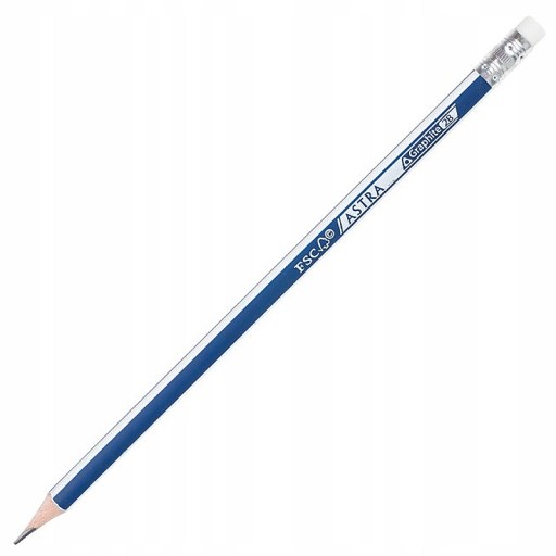 Trojuholníková grafitová ceruzka 2B s gumou Astra