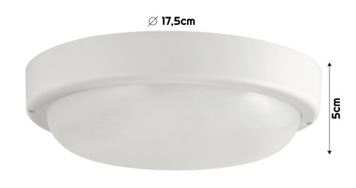 LED stropné svietidlo pre garáž v suteréne LED okrúhle 15W 6000K IP54 biele