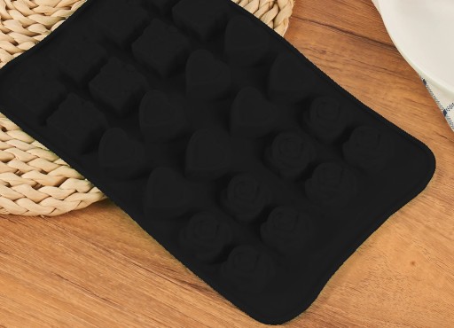 SILIKÓNOVÁ FORMA NA ČOKOLÁDY, PRALINE ĽAD, 3 V 1, 24 KOCIEK