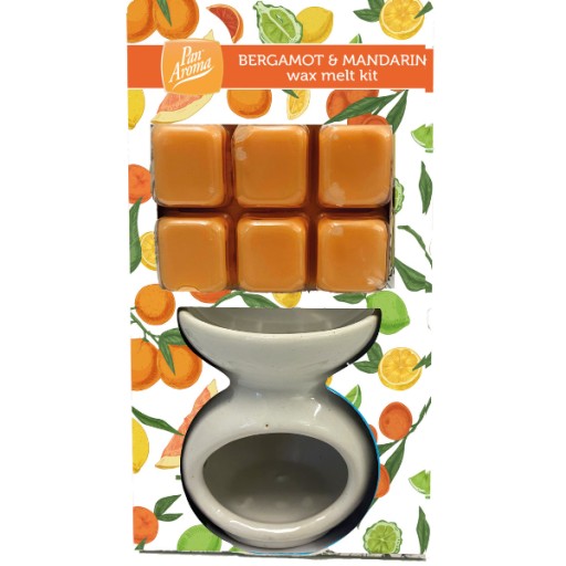 PAN AROMA Keramický krb + Bergamotový vosk