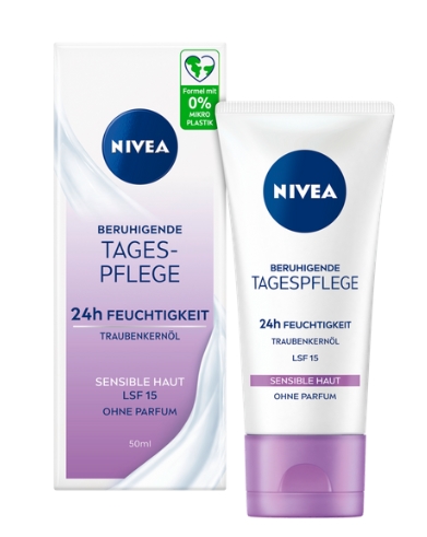 NIVEA 24H MOISTURIZING Upokojujúci krém pre citlivú pleť - s filtrom SPF15 50ml