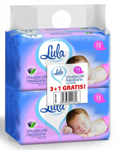 Lula vlhčené obrúsky 4x72 ks. s Aalantolinou!