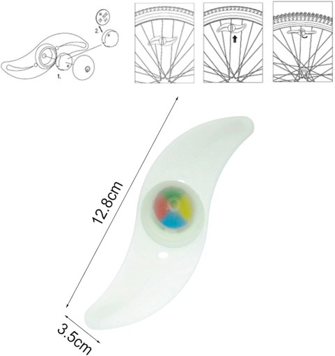 4 x LED SVETLO NA BICYKEL NA KRYT KOLESÁ RGB viacfarebný