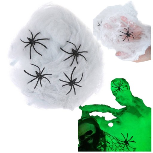 SPIDER WEB OSVETLENIE HALLOWEEN 4 SPIDER LIT