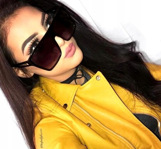 Čierne veľké retro tienené slnečné okuliare Aviator