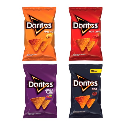 Doritos nachos kukuričné lupienky pikantný BBQ syr RÔZNE PRÍCHUTI 4x 100g