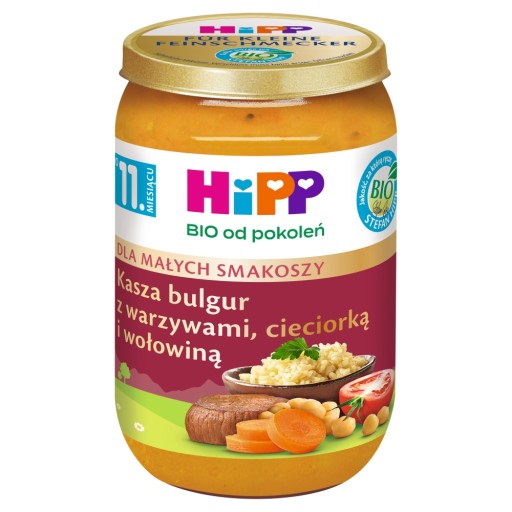 HiPP BIO pre generácie, bulgur so zeleninou, cícerom a hovädzím mäsom 220 g