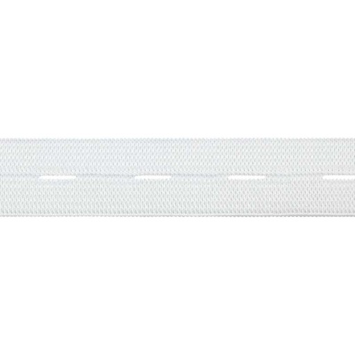 GUMOVÁ páska, elastický pásik BIELY GOMBÍK, s otvormi, 25 mm, Dĺžka: 5 m, I. stupeň