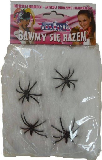 WHITE SPIDER WEB 40G + 4 HALLOWEENSKÉ PAVÚKY CA274