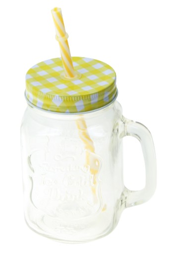 JAR hrnček so slamkou 450ml sklenené nápoje nápoje
