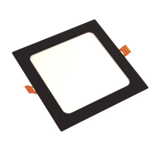 Zapustený LED panel 12W 4000K štvorcový čierny