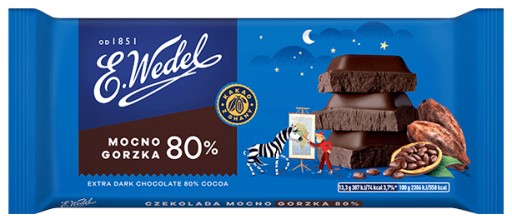 E.Wedel Silne HORKÁ ČOKOLÁDA 80% KAKAKO 80g