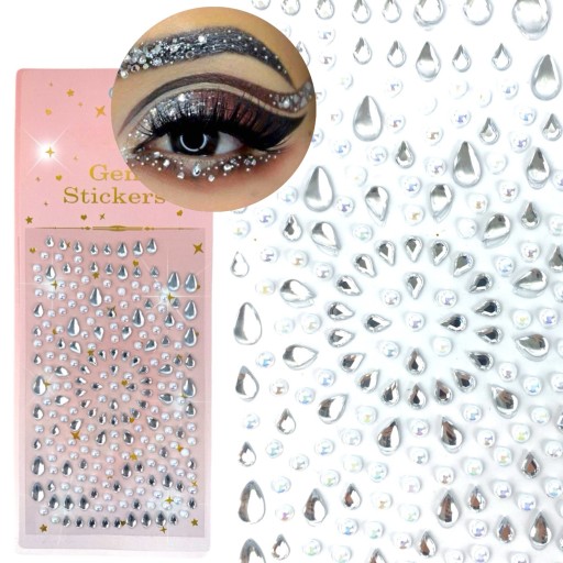 NÁLEPKY KRIŠTÁĽOV FACE ZIRCONIA DIAMANDS 3D GemStickers