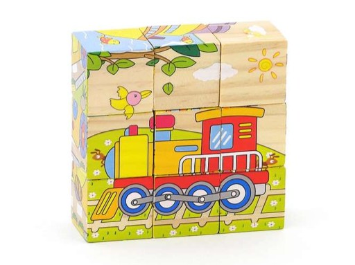 VZDELÁVACIE DREVENÉ BLOKY PUZZLE 6 V 1