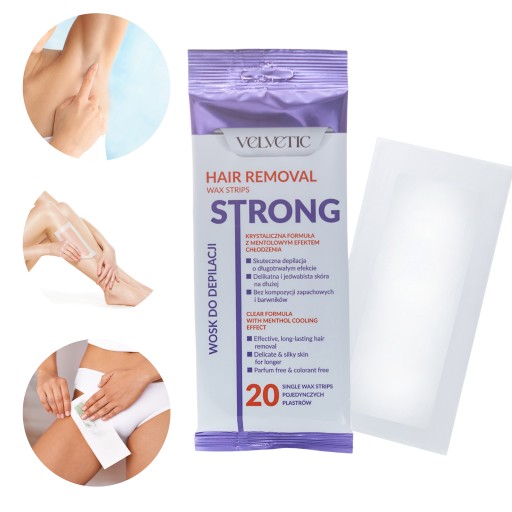 Depilačný vosk Velvetic Body v náplastiach Strong 20 ks.