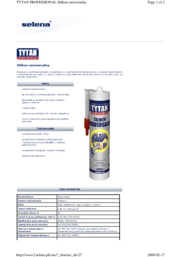 Univerzálny biely silikón 280 ml TYTAN PROFESSIONAL