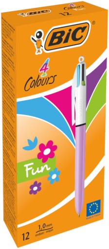 BIC 4COLORS ZÁBAVNÉ PASTELOVÉ AUTOMATICKÉ GUĽAČKO 4 FARBY ŠKOLSKÉ KANCELÁRIE