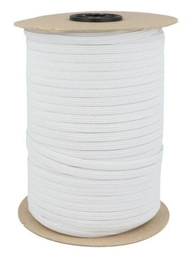 Guma 5 mm ploché tenké pletené oblečenie elastické, biele - 2 metre