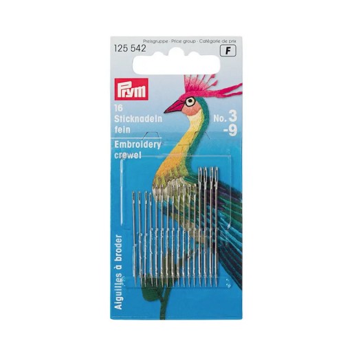 PRYM ihlice na ručné vyšívanie veľkosť 3/9 16 ks.