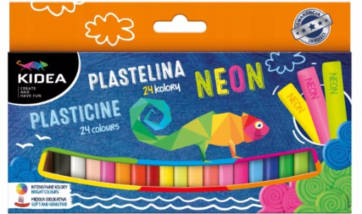 Školská plastelína Neon 24 farieb + Pastelová plastelína 24 farieb Kidea