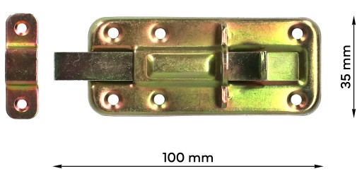 Závora garážovej brány 120 mm, plochá, zakrivená