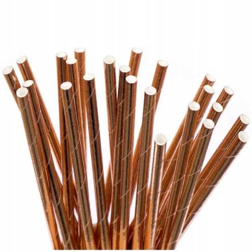 Ružové zlaté slamky 10 ks 19,7 cm 530129