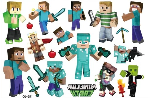 Umývateľné tetovanie pre deti MINECRAFT CG551