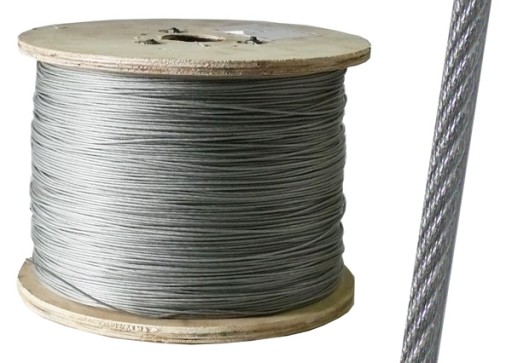 10m úsek Lano Oceľový kábel s PVC plášťom 2mm výplet 6x7+FC pozinkovaný