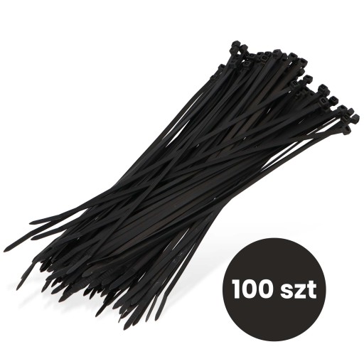 100x sťahovacie pásky Káblové pásky Zipsy 4,8 x 300 mm Silné UV sťahovacie pásky