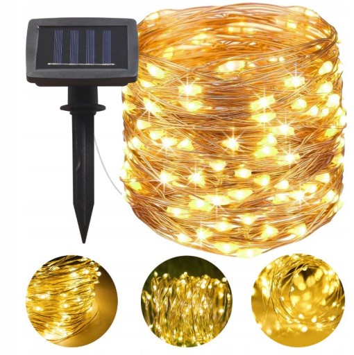 SOLAR GARLAND záhradné 100 LED drôtené svietidlá