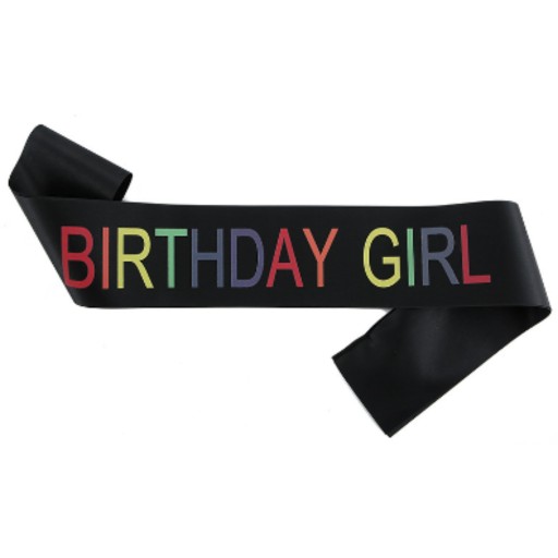 SATÉN NARODENINY SASH NARODENINY GIRL BLACK GIRL NARODENINY