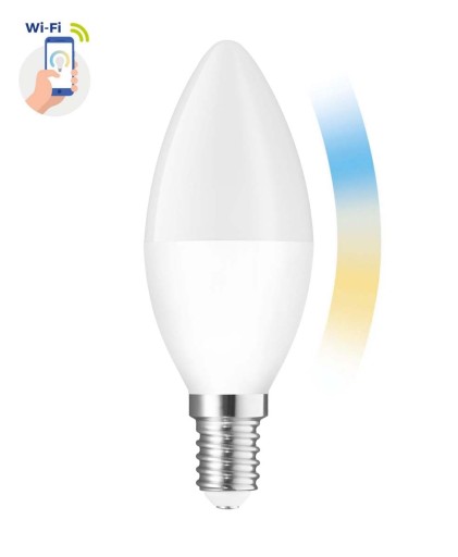 WiFi LED žiarovka E14 5W CCT Smart TUYA Stmievateľná
