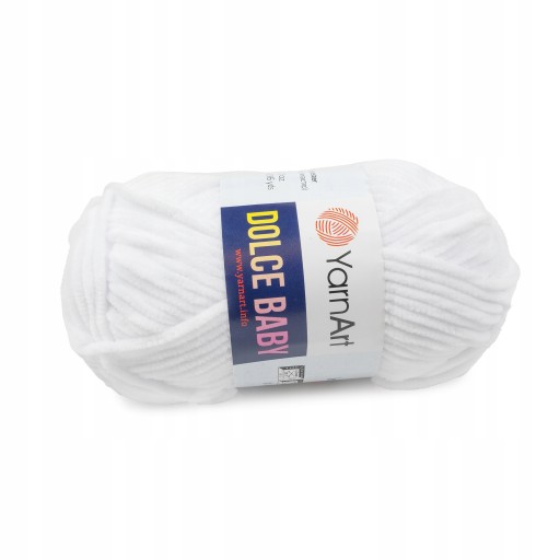 50g polyesterová priadza Dolce Baby YarnArt biela 741